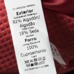 Pre Owned CH Carolina Herrera Red Embossed Jacquard Sleeveless Dress M