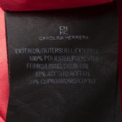 Pre Owned CH Carolina Herrera Red Tricot Mesh Sleeveless Gown M