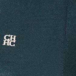 مملوكة مسبقًا بلوفر سي أتش كارولينا هيريرا صوف أخضر داكن رقبة حرف V مقاس XS