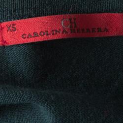 مملوكة مسبقًا بلوفر سي أتش كارولينا هيريرا صوف أخضر داكن رقبة حرف V مقاس XS