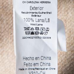 Pre Owned CH Carolina Herrera Grey Wool Peplum Coat M