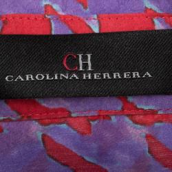 مملوكة مسبقًا فستان تونيك سي أتش كارولينا هيريرا كاروهات بنفسجي وأحمر بحزام M