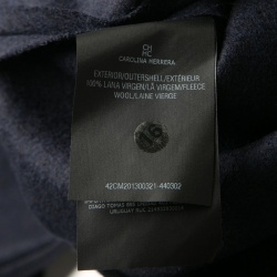 Pre Owned CH Carolina Herrera Navy Blue Fleece Wool Ruffle Detail Zip Front Jacket M