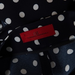 CH Carolina Herrera Navy Blue Polka Dotted Tapered High Waist Trousers M