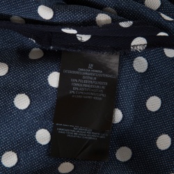 CH Carolina Herrera Navy Blue Polka Dotted Tapered High Waist Trousers M