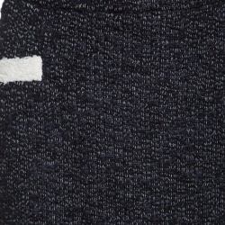 Pre Owned CH Carolina Herrera Navy Blue Textured Contrast Trim Detail Skirt Suit S