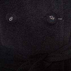 Pre Owned CH Carolina Herrera Black Wool and Angora Belted Coat  M
