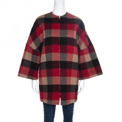 Pre Owned CH Carolina Herrera Black Wool Reversible Zip Front Coat XXS