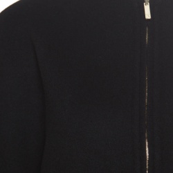 Pre Owned CH Carolina Herrera Black Wool Reversible Zip Front Coat XXS