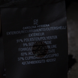 Pre Owned تنورة سي أتش كارولينا هيريرا جاكار مورد أسود وفضي بطيات L