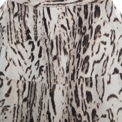CH Carolina Herrera Beige Leopard Pattern Jacquard Skirt S
