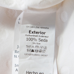 Pre Owned قميص سي أتش كارولينا هيرير أبيض منقط بأكمام طويلة M