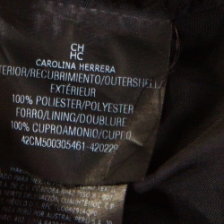 Pre Owned CH Carolina Herrera Black Floral Embossed Jacquard Double Breasted Overcoat S