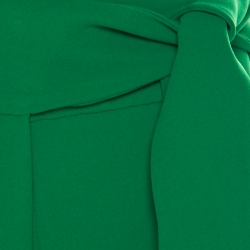 Pre Owned CH Carolina Herrera Parrot Green Waist Tie Detail High Waist Pants S