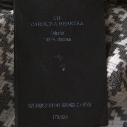 Pre Owned CH Carolina Herrera Monochrome Houndstooth Printed Satin Top S