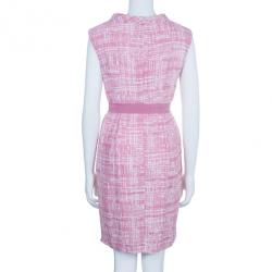 Pre Owned CH Carolina Herrera Pink Printed Sheath Dress M