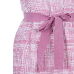 Pre Owned CH Carolina Herrera Pink Printed Sheath Dress M