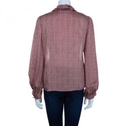 Pre Owned CH Carolina Herrera Silk Pleated Detail Top M