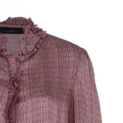 Pre Owned CH Carolina Herrera Silk Pleated Detail Top M