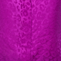 Pre Owned CH Carolina Herrera Purple Leopard Pattern Silk Long Sleeve Blouse L