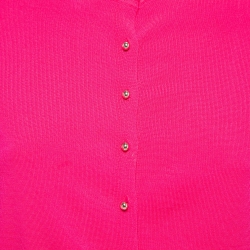 CH Carolina Herrera Pink Knit Button Front Cardigan S
