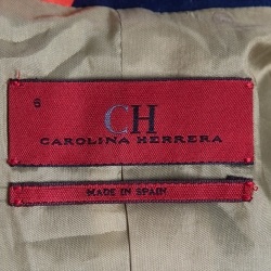 Pre Owned CH Carolina Herrera Blue Floral Printed Cotton Blazer M