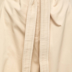 Pre Owned CH Carolina Herrera Beige Cotton Wide Leg Belted Trousers M