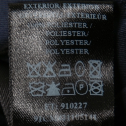 Pre Owned CH Carolina Herrera Navy Blue Synthetic Cropped-Sleeve Peplum Jacket L