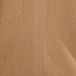 مملوكة مسبقًا CH Carolina Herrera Tan Brown Wool V-Neck Sweater Top XS