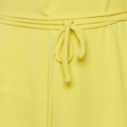 CH Carolina Herrera Yellow Crepe Sleeveless Belted Maxi Dress S
