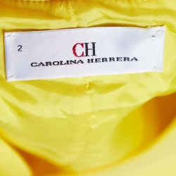 CH Carolina Herrera Yellow Crepe Sleeveless Belted Maxi Dress S