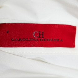 Pre Owned CH Carolina Herrera Monochrome Taffeta Flared Wrap Dress S 