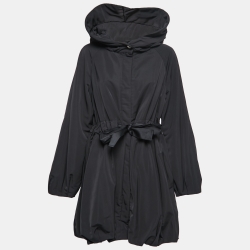 CH Carolina Herrera Black Synthetic Drawstring Hooded Jacket L