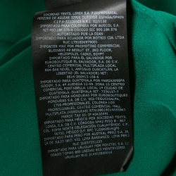 Pre Owned CH Carolina Herrera Green Silk V-Neck Blouse M