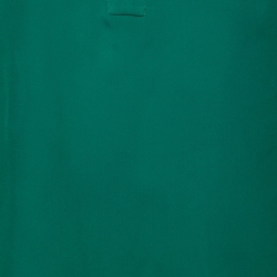 Pre Owned CH Carolina Herrera Green Silk V-Neck Blouse M