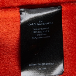 Pre Owned CH Carolina Herrera Orange Wool Double Breasted Short Coat L