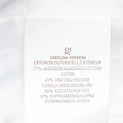 مملوكة مسبقًا CH Carolina Herrera White/Navy Blue Textured Cotton Jacket L