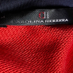 Pre Owned CH Carolina Herrera Red Silk & Cotton Knit Cardigan M