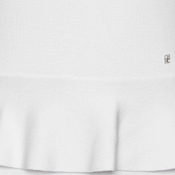 Pre Owned CH Carolina Herrera White Knit Tiered Midi Dress S