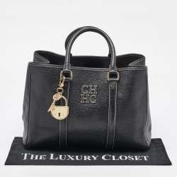 مملوكة مسبقًا حقيبة يد توتس سي أتش كارولينا هيريرا ماتيو جلد أسود