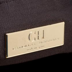 مملوكة مسبقًا حقيبة يد كارولينا هيريرا يد سلسلة جلد مونوغرامية بنية