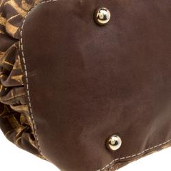 مملوكة مسبقًا حقيبة يد كارولينا هيريرا يد سلسلة جلد مونوغرامية بنية