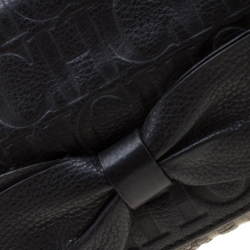 Pre Owned Carolina Herrera Black Monogram Leather Audrey Shoulder Bag