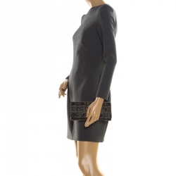 Pre Owned Carolina Herrera Black Monogram Leather Clutch