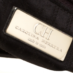 مملوكة مسبقًا حقيبة كارولينا هيريرا باولر جلد مبطن بني