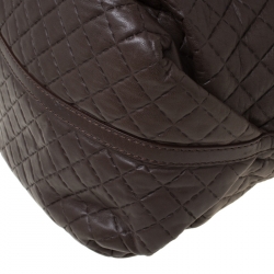 مملوكة مسبقًا حقيبة كارولينا هيريرا باولر جلد مبطن بني