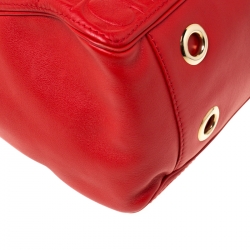 Pre Owned حقيبة كتف سي أتش كارولينا هيريرا جلد مونوغرام أحمر