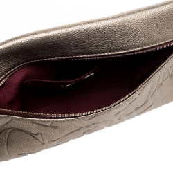 Pre Owned Carolina Herrera Metallic Monogram Crossbody Bag