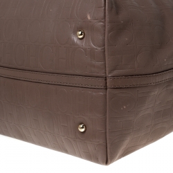 مملوكة مسبقًا Carolina Herrera Light Brown Monogram Leather Matryoshka Tote