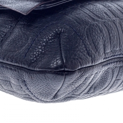 مملوكة مسبقًا حقيبة كتف كارولينا هيريرا أودري جلد مونوغرامية كحلية